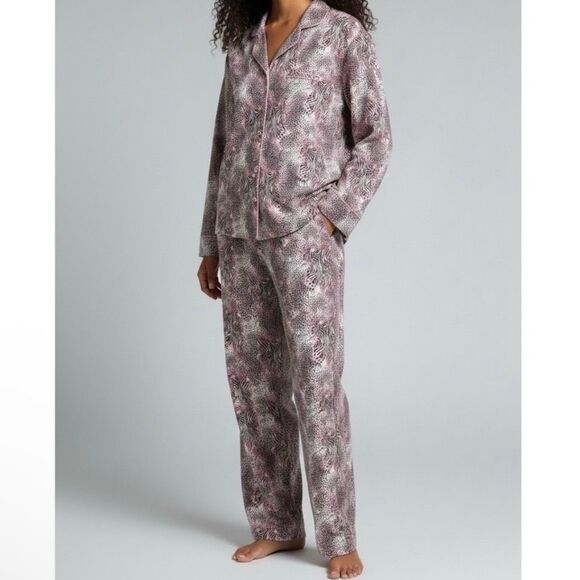 SKIMS NWT Sleep Long Sleeve Bloom Mini Multi Animal Print in Pink Various Sizes - Picture 2 of 13